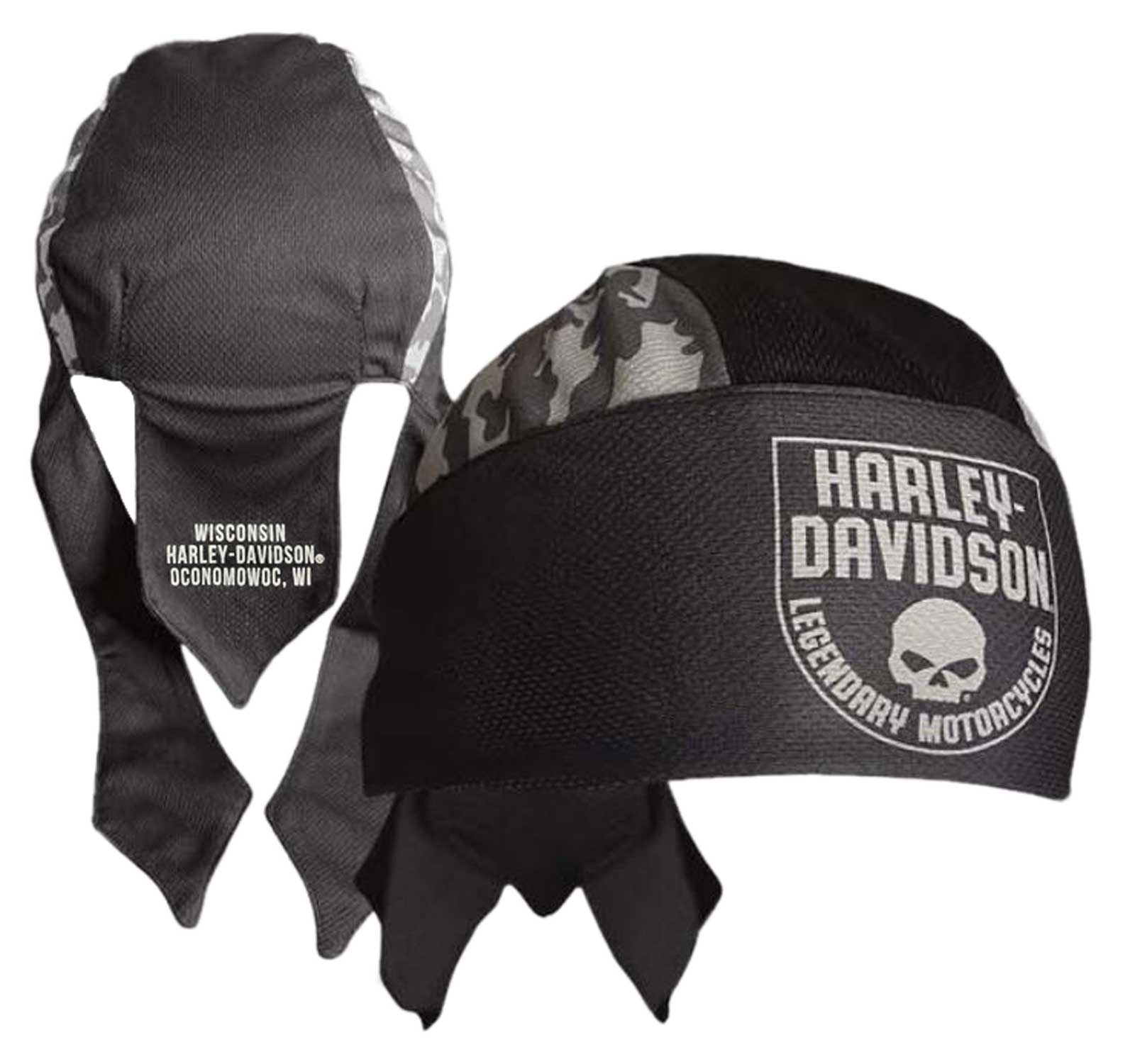 Harley-Davidson Free Shipping - Harley-Davidson Men's Camo Willie G Skull Polyester One Size Headwrap - Black - Free Shipping on many products plus Orders Over $99