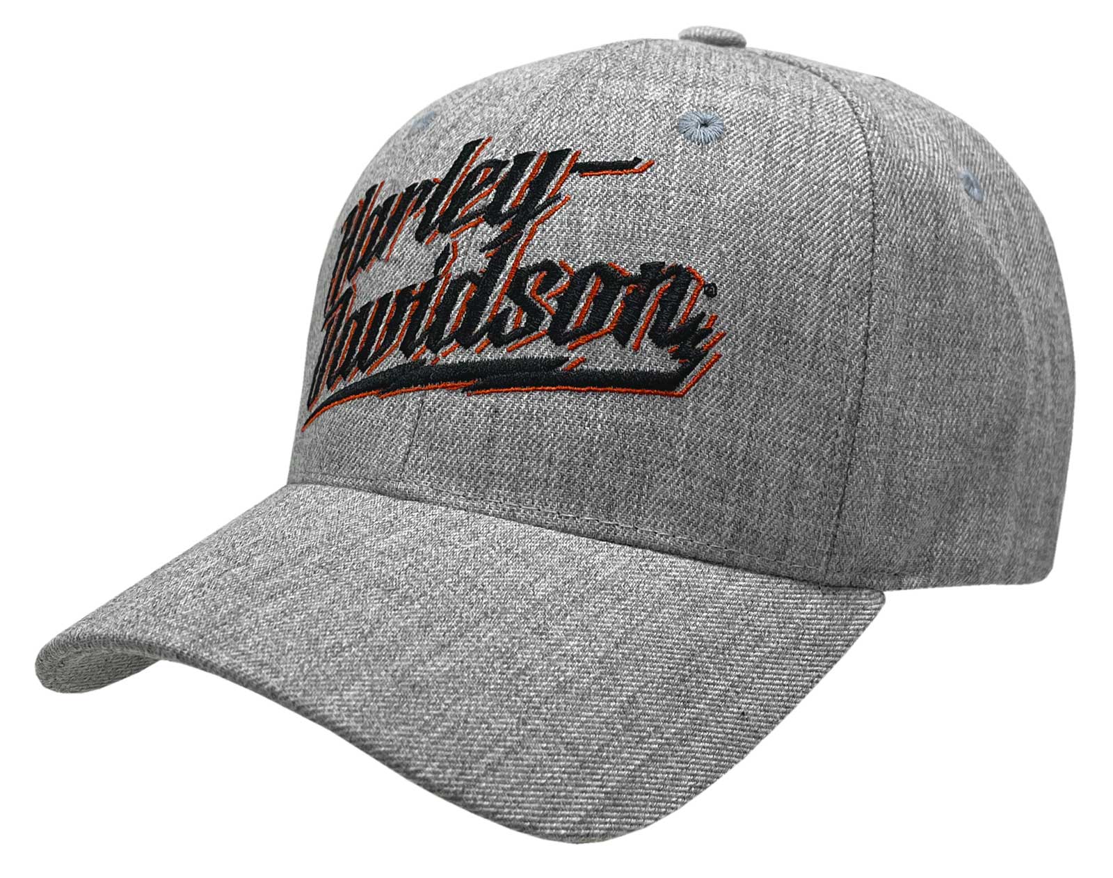 Harley-Davidson Men's Thunder Bolt Curved Bill Adjustable Baseball Cap - Gray - Wisconsin Harley-Davidson