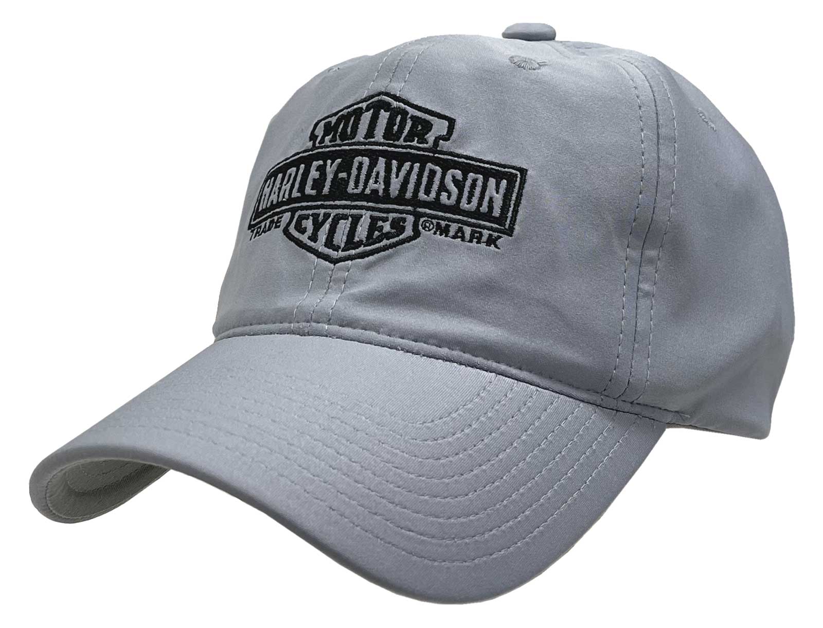 Harley-Davidson Men's Performance B&S Logo Stretch Fit Baseball Cap - Gray - Wisconsin Harley-Davidson