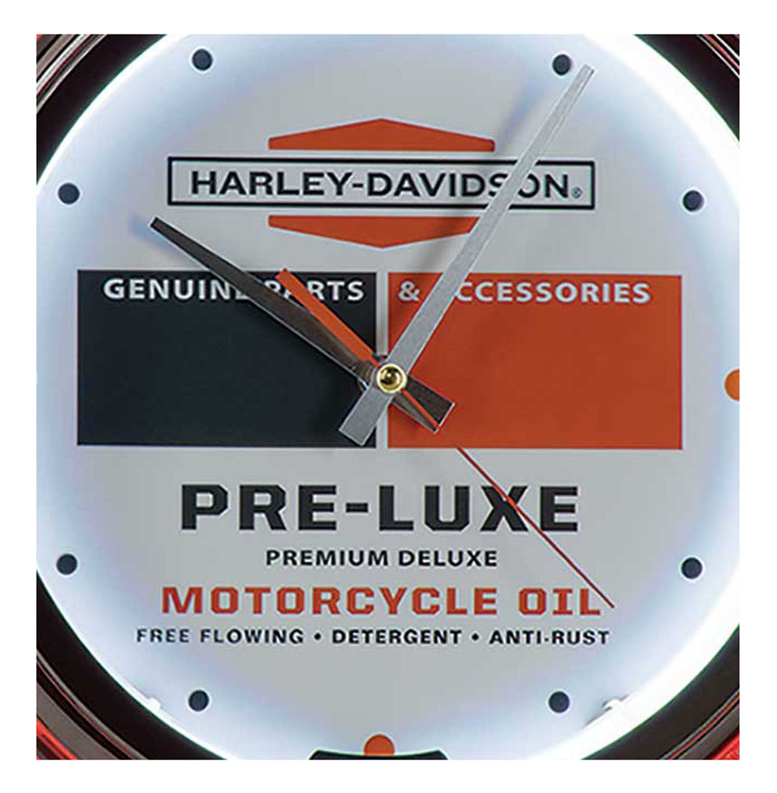 Harley-Davidson® Double Neon Clock, Pre-Luxe Oil Can Graphic