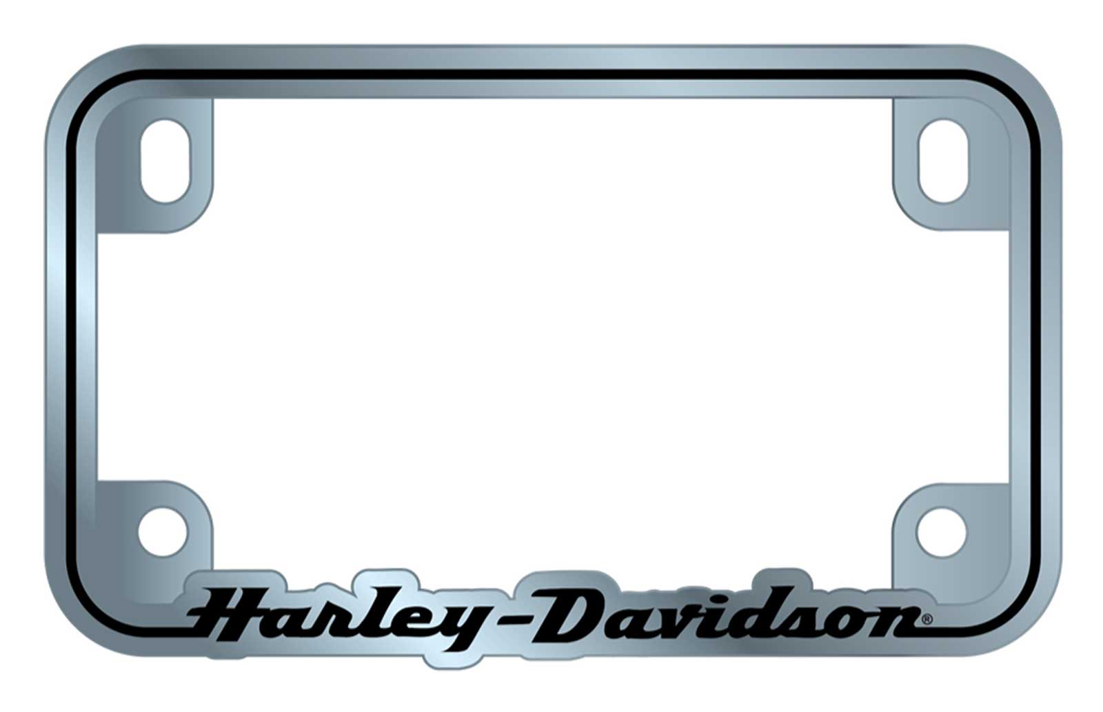 Harley-Davidson H-D Script Motorcycle License Plate Frame, Premium Metal- Silver - Wisconsin Harley-Davidson