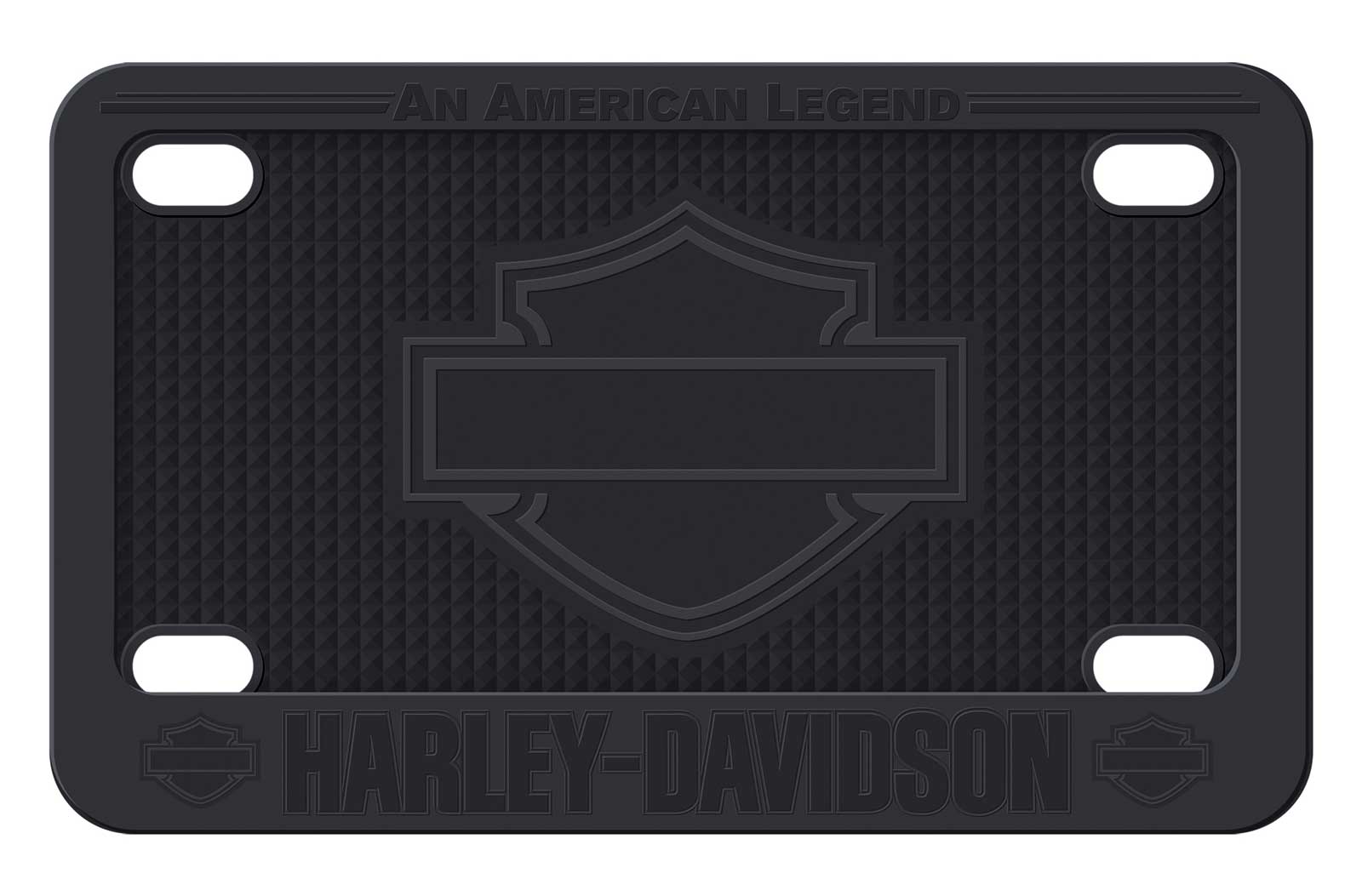 Harley-Davidson Silicone Motorcycle License Plate Frame, Bar & Shield - Black - Wisconsin Harley-Davidson