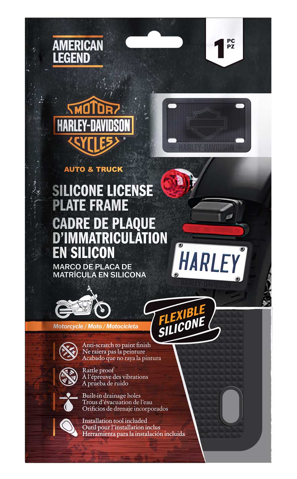 Harley-Davidson Free Shipping - Harley-Davidson Silicone Motorcycle License Plate Frame, Bar & Shield - Black - Free Shipping on many products plus Orders Over $99