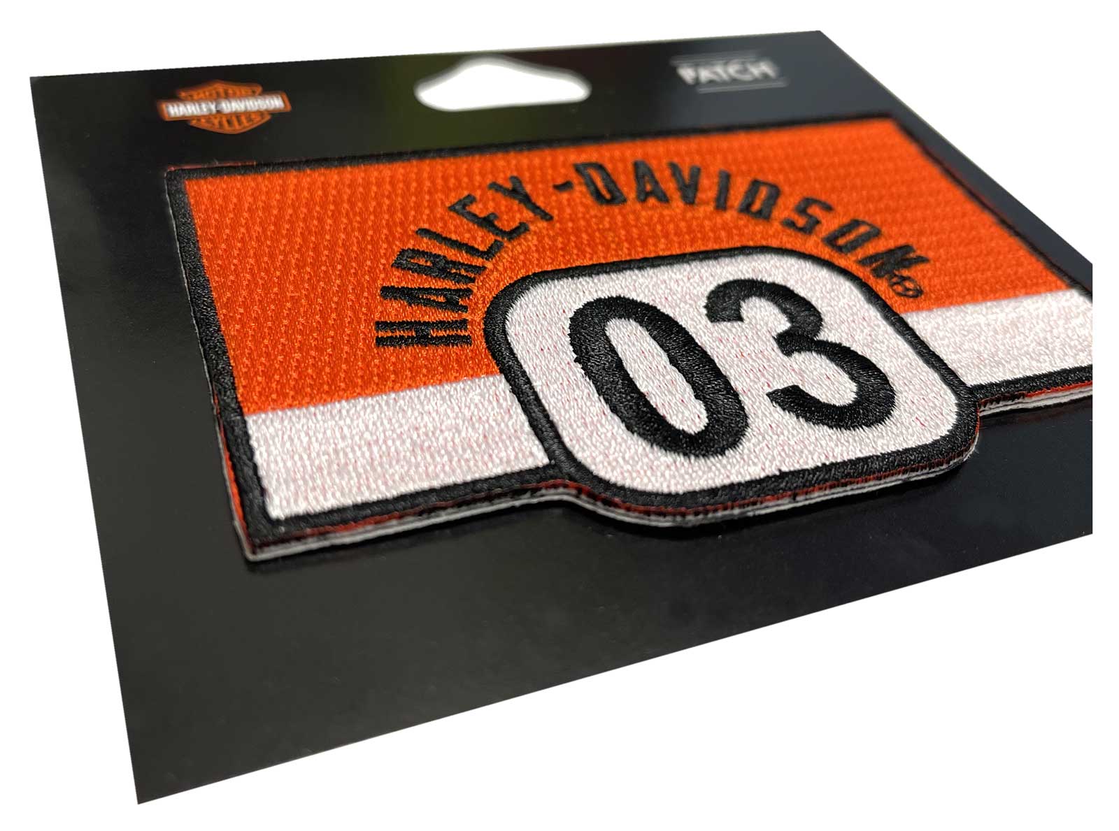 Harley-Davidson Free Shipping - Harley-Davidson 4 in. Embroidered Bold '03 H-D Emblem Sew-On Patch - Orange - Free Shipping on many products plus Orders Over $99