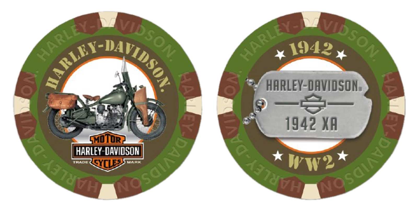 Harley-Davidson Military Series Charlie 3 1942 XA Collectible Poker Chips 6743 - Wisconsin Harley-Davidson