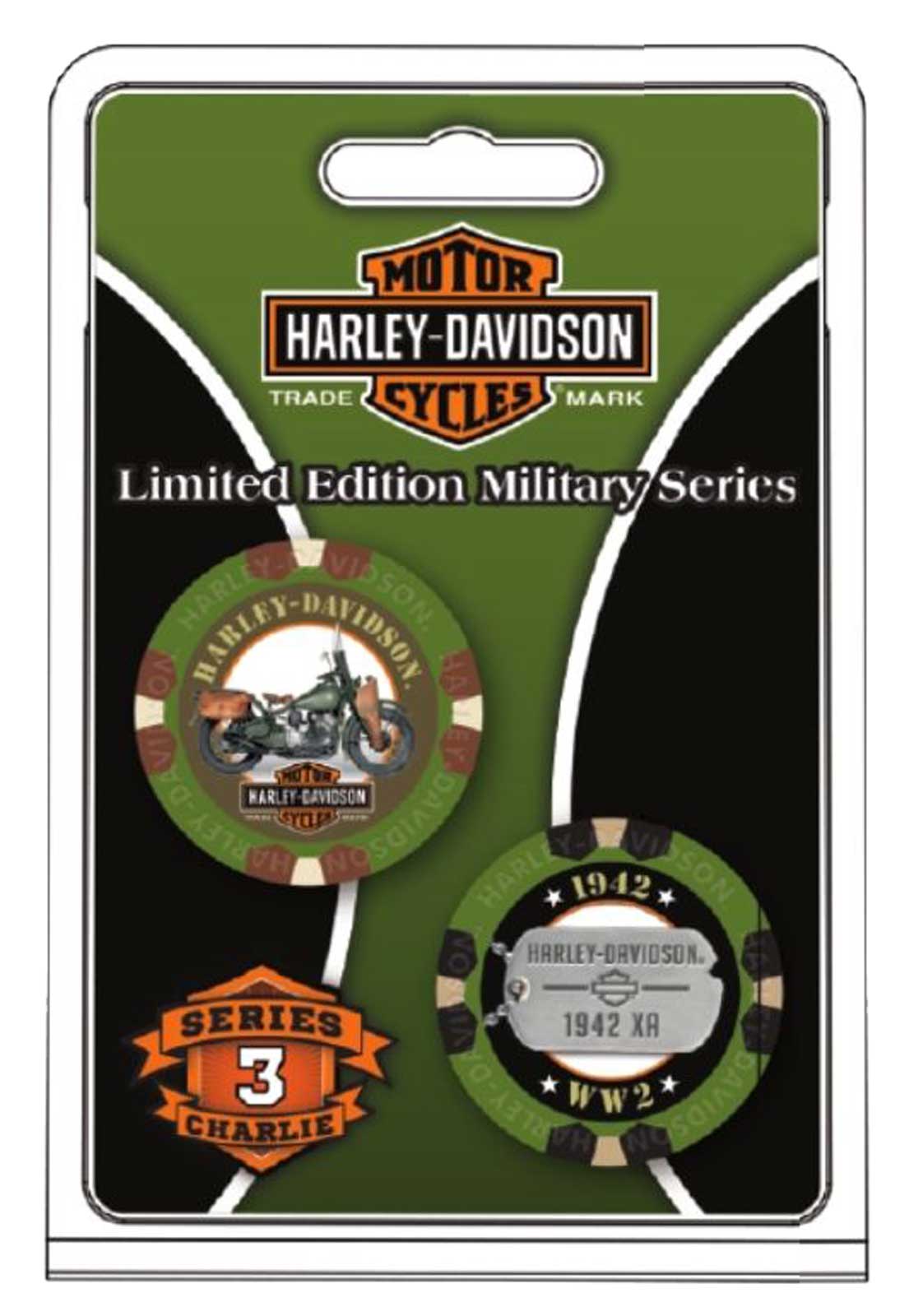 Harley-Davidson Free Shipping - Harley-Davidson Military Series Charlie 3 1942 XA Collectible Poker Chips 6743 - Free Shipping on many products plus Orders Over $99