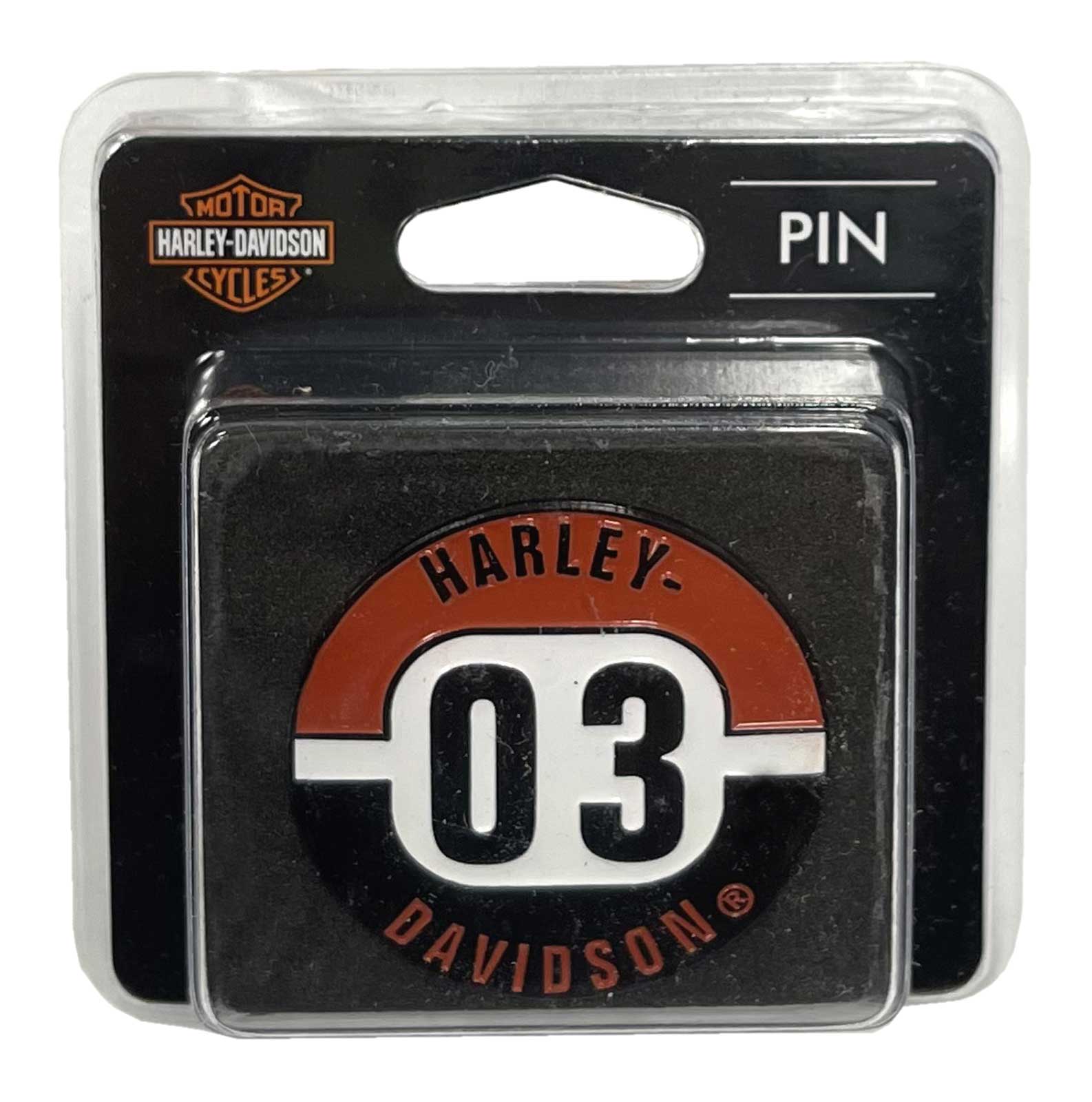 Harley-Davidson Free Shipping - Harley-Davidson 1.5 inch. Bold '03 H-D Text Metal Pin, Gloss Black Finish - Free Shipping on many products plus Orders Over $99