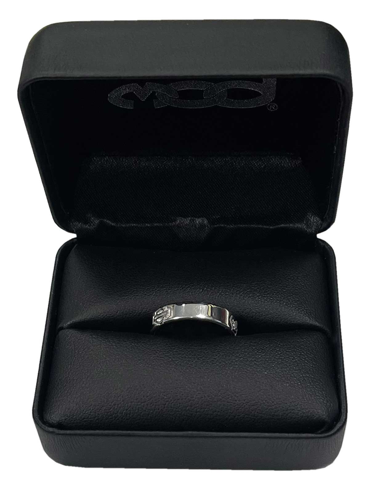 Harley-Davidson Women's Bar & Shield Cirque Crystal Band Ring - Sterling Silver - No Hassle Returns at Wisconsin Harley