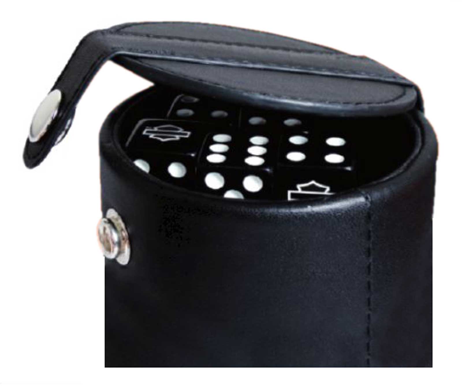 Harley-Davidson #1 RWB Logo Dice Cup Game Set, Leatherette Cup - Black - No Hassle Returns at Wisconsin Harley