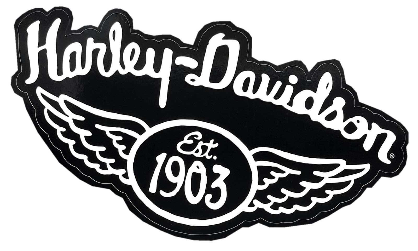 Harley-Davidson Free Shipping - Harley-Davidson Winged 1903 H-D Large Decal - Black & White - 6 x 12 in. - Free Shipping on many products plus Orders Over $99