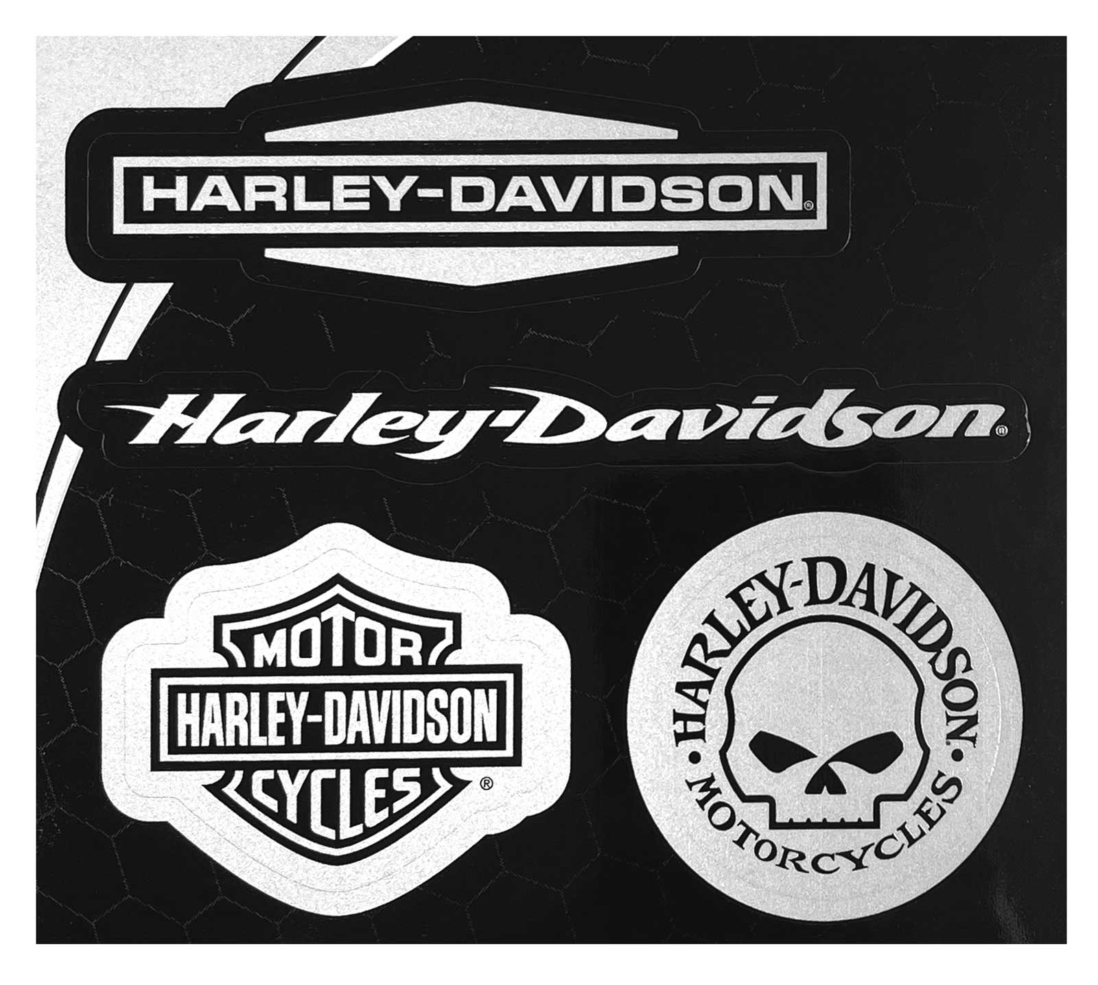 Harley-Davidson Free Shipping - Harley-Davidson 4-Piece Reflective H-D Logos Chrome Decals - 4 Pack - 6 x 8 in. - Free Shipping on many products plus Orders Over $99