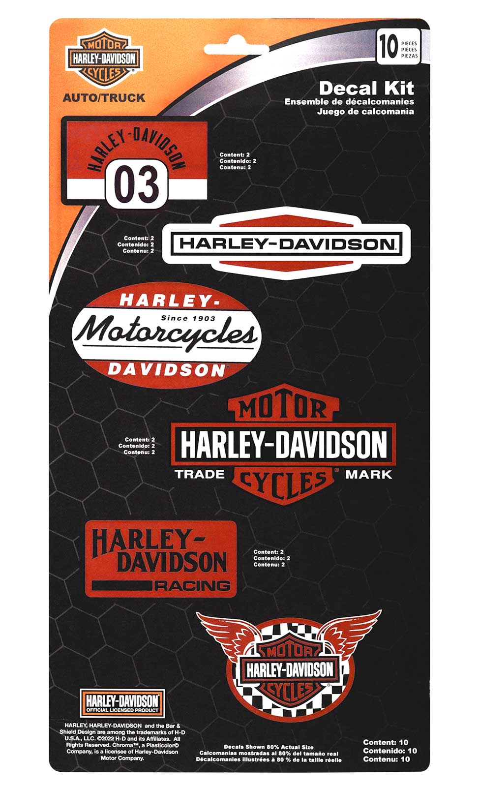 Harley-Davidson 10-Piece Vintage Race Inspired Decal Kit - Red - 6 x 12 in. - Wisconsin Harley-Davidson