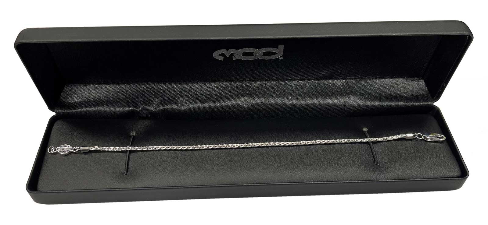 Harley-Davidson Women's Bar & Shield Wheat Chain Layering Bracelet - Silver - No Hassle Returns at Wisconsin Harley