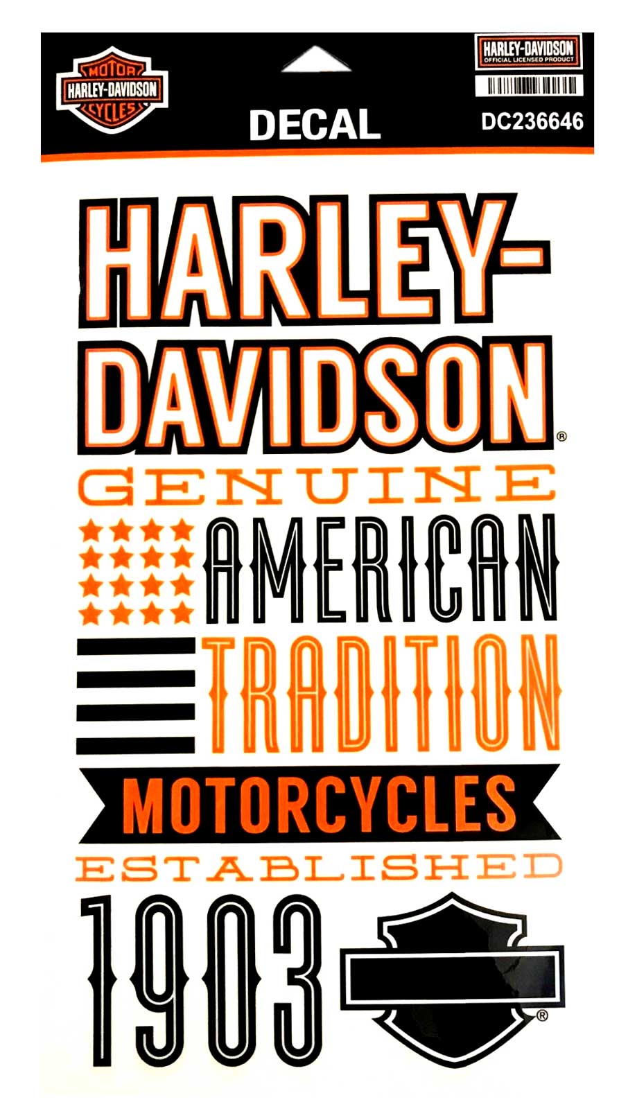 Harley-Davidson® H-D Text Stack Rectangle Decal - LG Size - Clear 