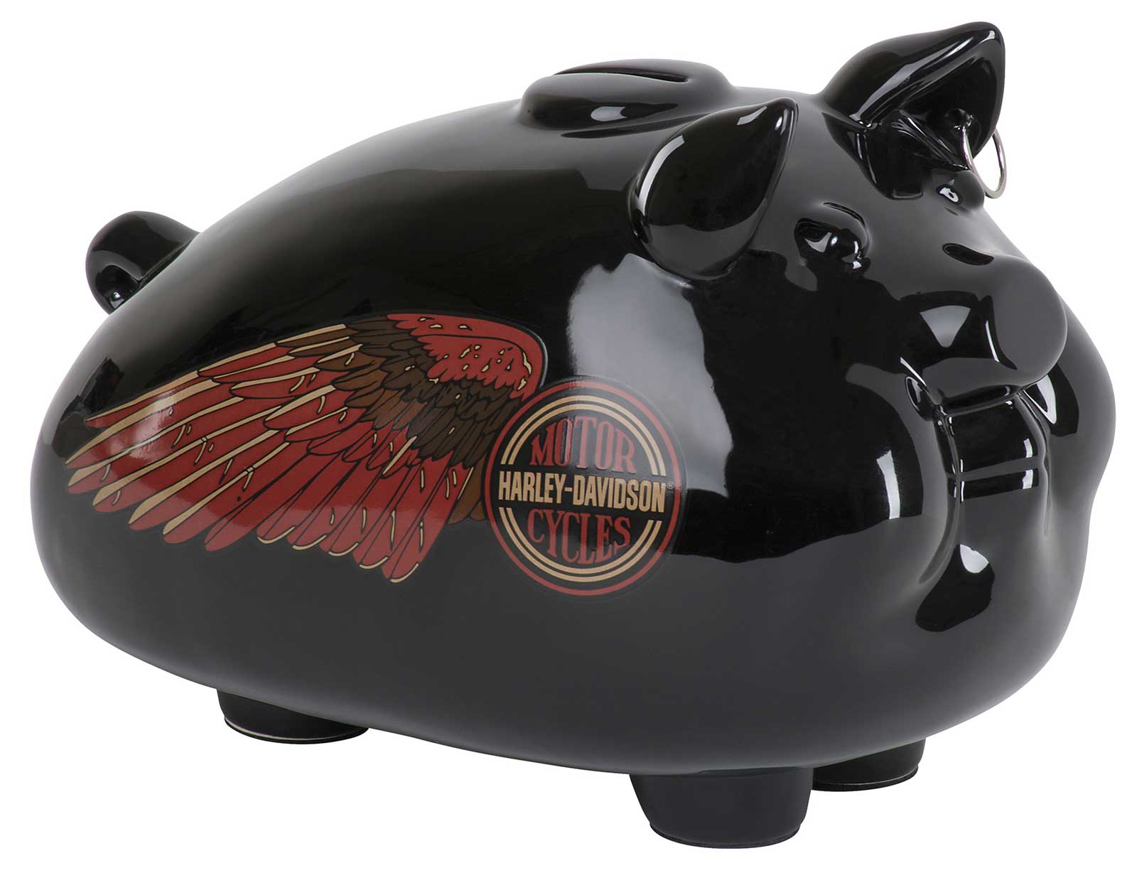HARLEY-DAVIDSON 豚型 タンク 貯金箱 Harley-Davidson® Ceramic 1981 Winged Tank Emblem Graphic Large Hog