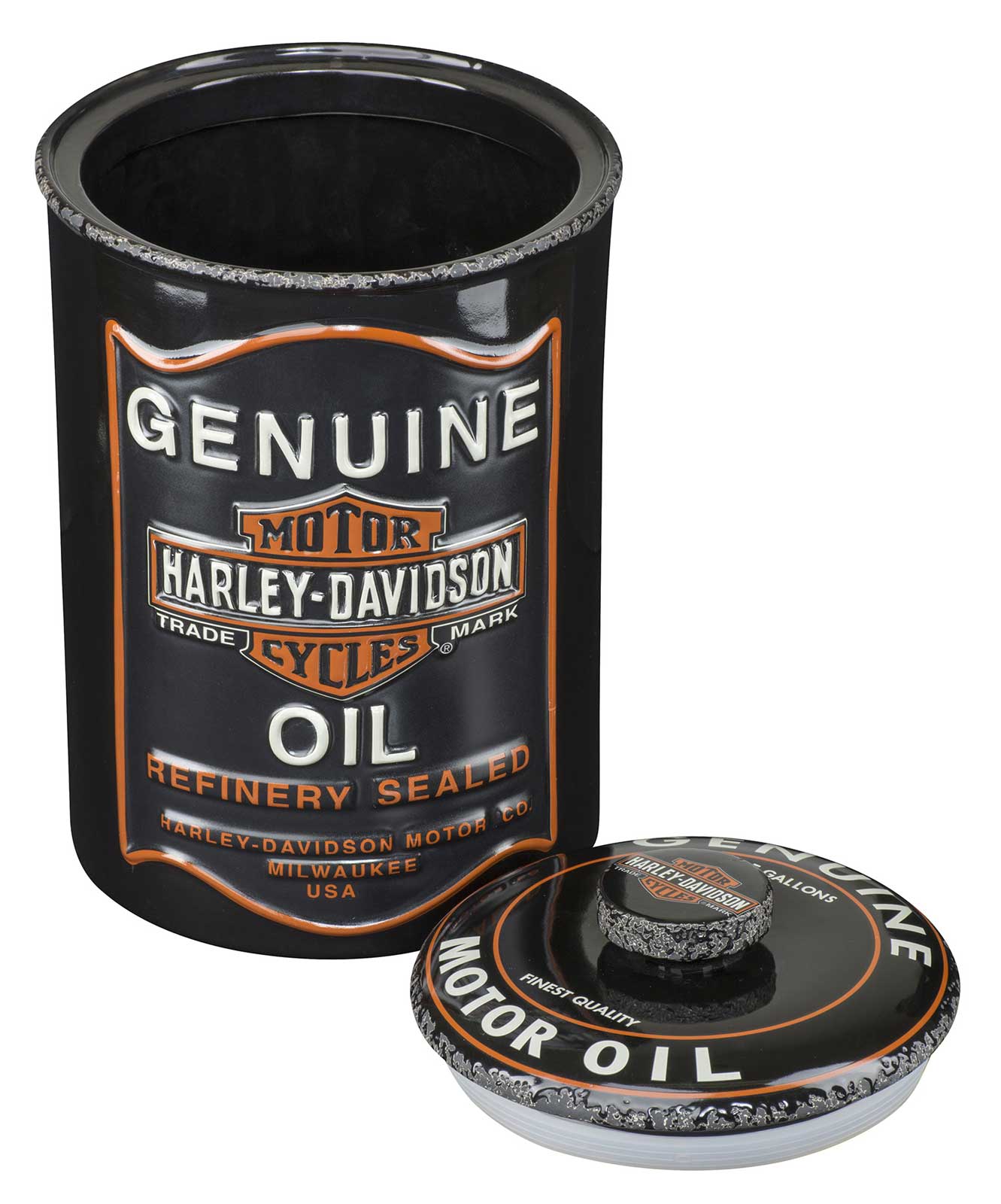 Harley-Davidson Free Shipping - Harley-Davidson Trademark Bar & Shield Oil Can Ceramic Sculpted Cookie Jar - Free Shipping on many products plus Orders Over $99