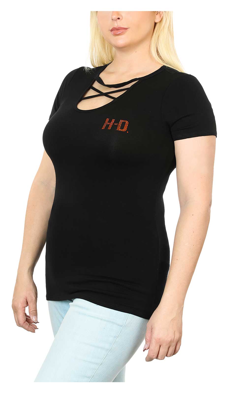 Harley-Davidson Free Shipping - Harley-Davidson Women's Embellished Racer B&S Scoop Neck Short Sleeve Tee- Black - Free Shipping on many products plus Orders Over $99