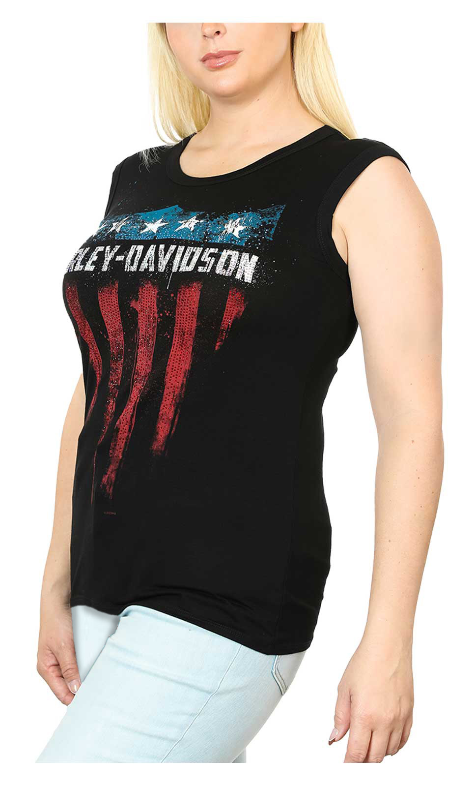 Harley-Davidson Free Shipping - Harley-Davidson Women's Shield of Freedom Bling Crew-Neck Sleeveless Tank Top - Free Shipping on many products plus Orders Over $99