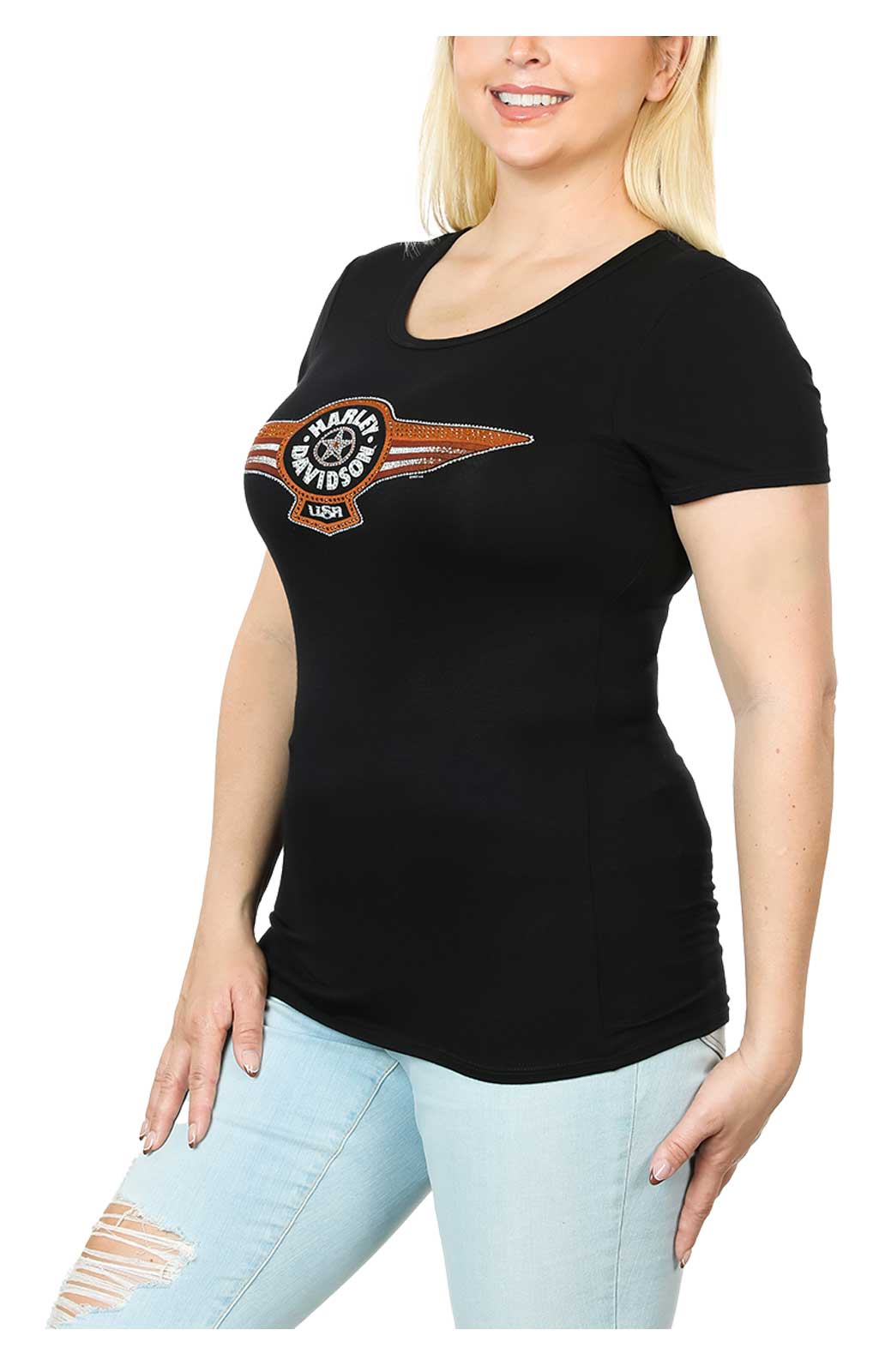 Harley-Davidson Free Shipping - Harley-Davidson Women's Air America Embellished Round Neck Short Sleeve Tee - Free Shipping on many products plus Orders Over $99