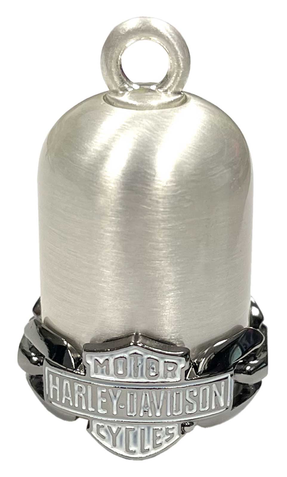 Harley-Davidson Vintage Bar & Shield Chain Link Ride Bell - Silver Finish - Wisconsin Harley-Davidson