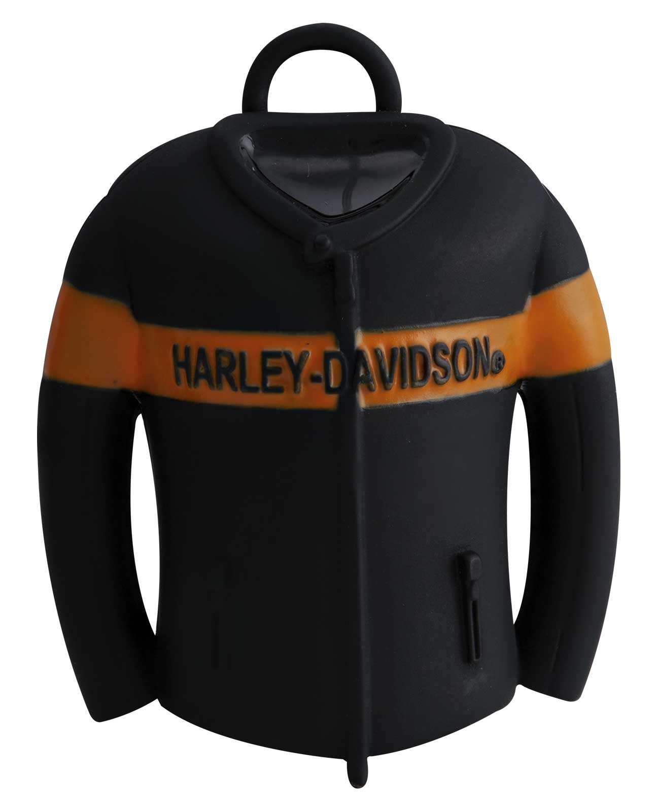 Harley-Davidson Bar & Shield Leather Jacket Shaped Ride Bell - Black & Orange - Wisconsin Harley-Davidson