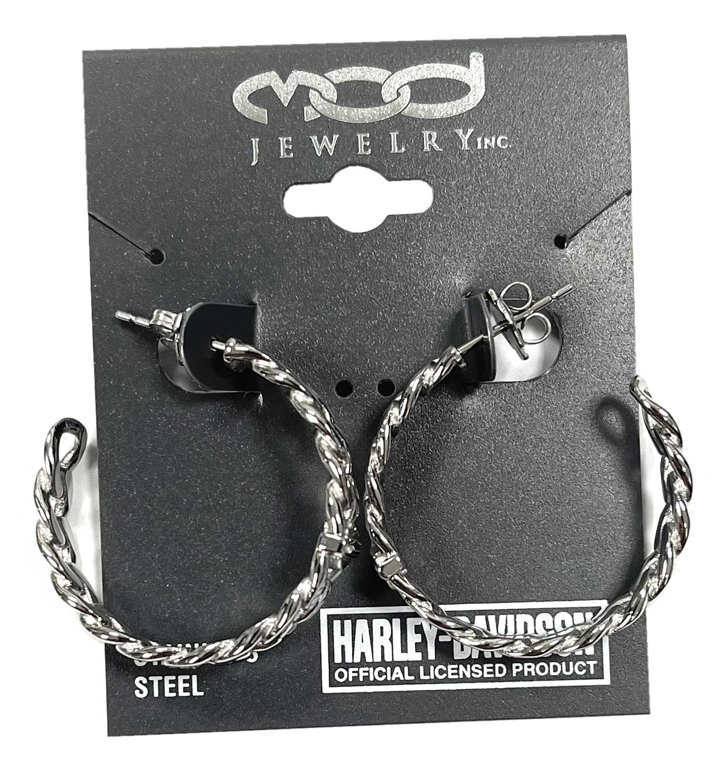 Harley-Davidson Free Shipping - Harley-Davidson Women's Bar & Shield Curb Link Hoop Earrings - Stainless Steel - Free Shipping on many products plus Orders Over $99