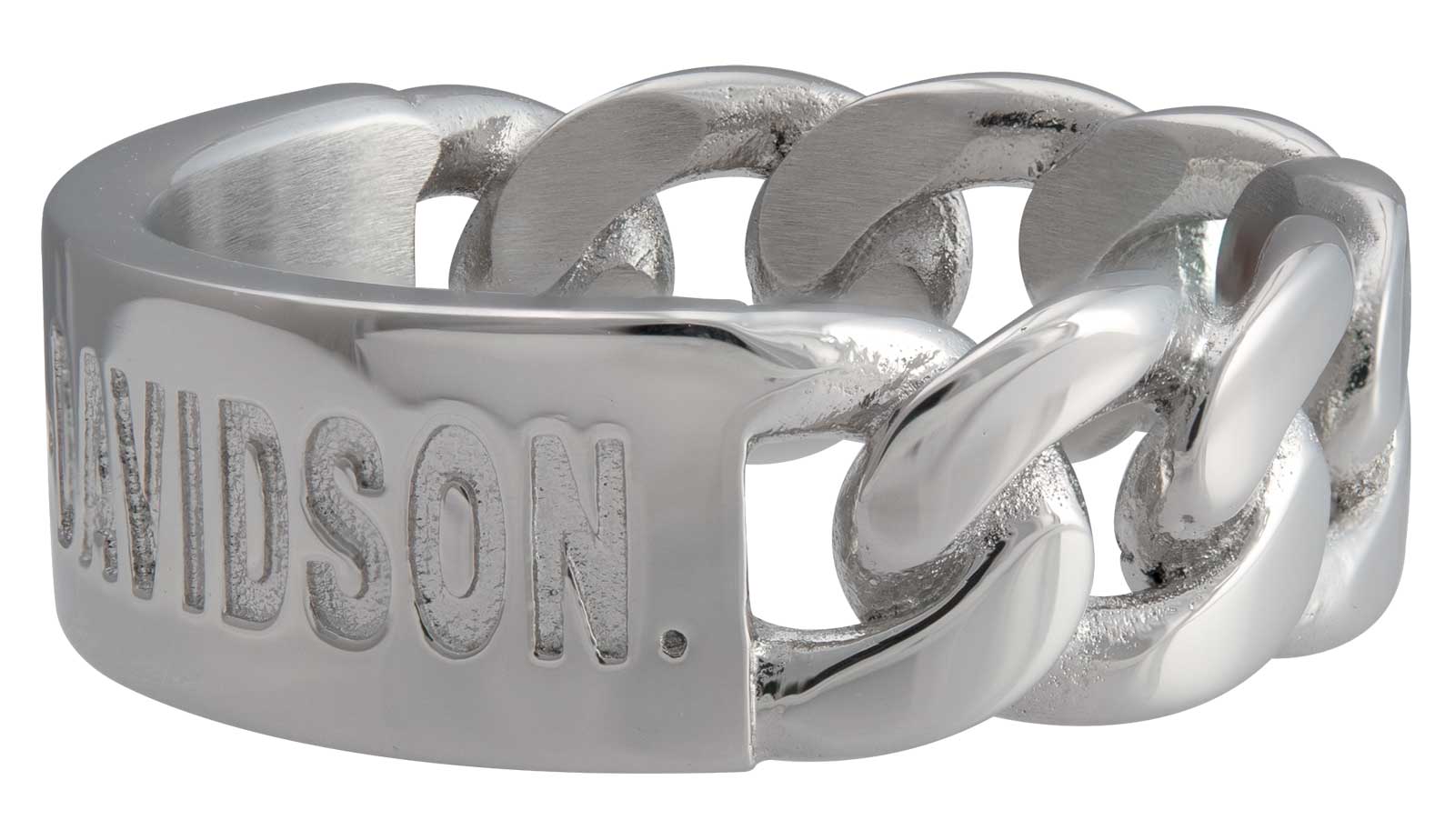 Harley-Davidson Free Shipping - Harley-Davidson Women's H-D Script Bar Curb Link Ring - Silver Stainless Steel - Free Shipping on many products plus Orders Over $99