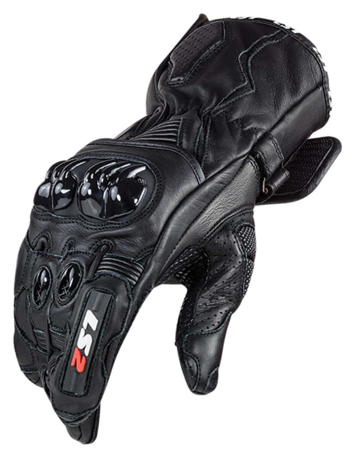 LS2 USA Men's Swift Perforated Leather Full-Finger Motorcycle Gloves - Black - No Hassle Returns at Wisconsin Harley