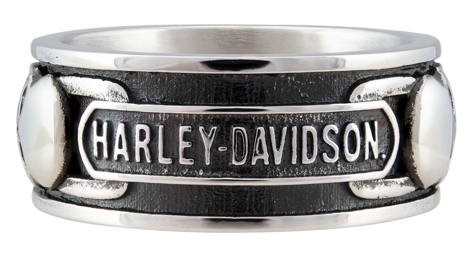 Harley-Davidson Men's Willie G Skull & Chain Band Ring, Stainless Steel - Wisconsin Harley-Davidson