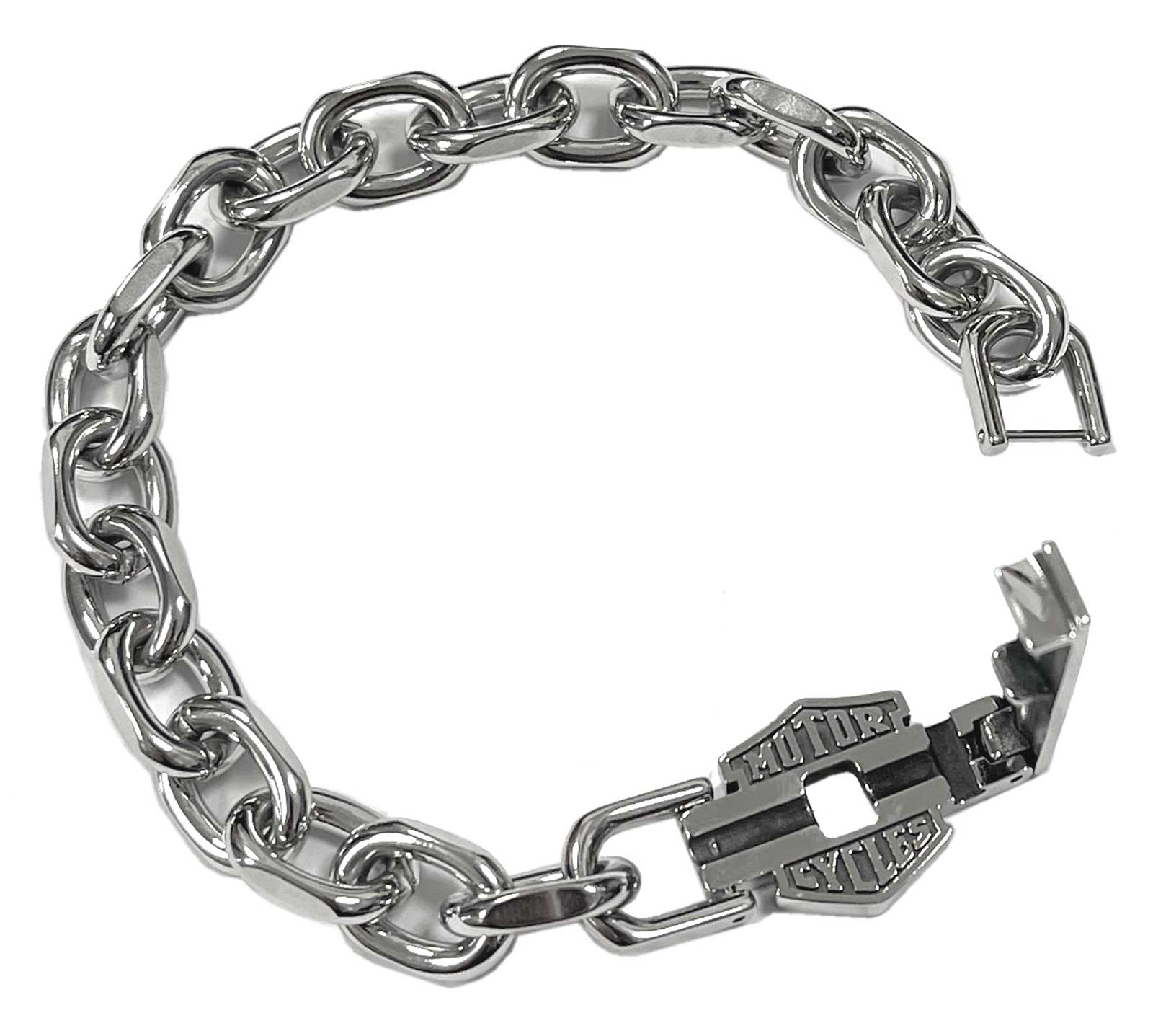 Harley-Davidson Men's Vintage Bar & Shield Link Bracelet- Silver Stainless Steel - No Hassle Returns at Wisconsin Harley