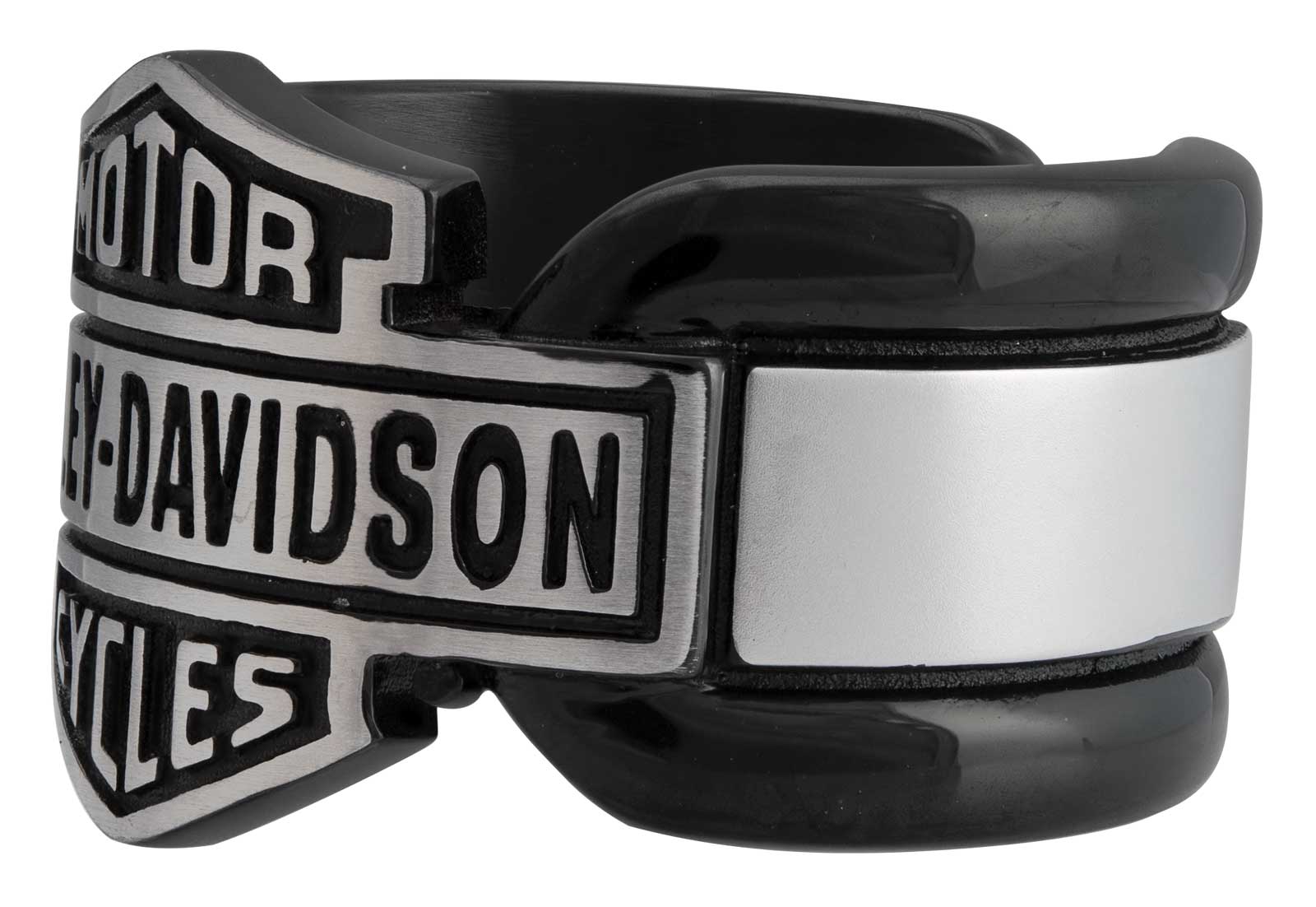 Harley-Davidson Free Shipping - Harley-Davidson Men's Vintage Bar & Shield Striped Ring, Black Stainless Steel - Free Shipping on many products plus Orders Over $99