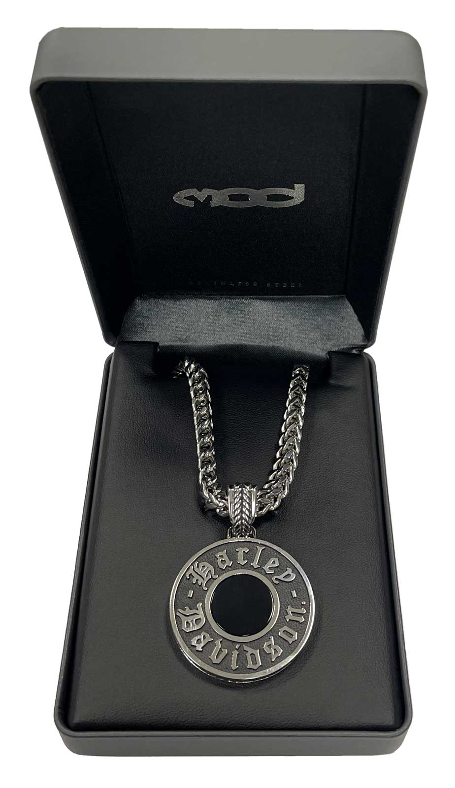Harley-Davidson Free Shipping - Harley-Davidson Men's Black Onyx Circle Box Chain Necklace - Stainless Steel - Free Shipping on many products plus Orders Over $99