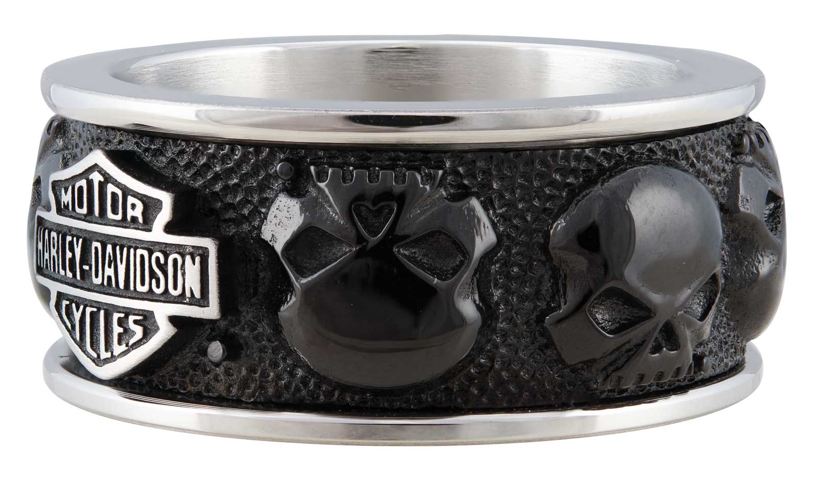 Harley-Davidson Free Shipping - Harley-Davidson Men's Multiple Willie G Skull B&S Band Ring, Stainless Steel - Free Shipping on many products plus Orders Over $99