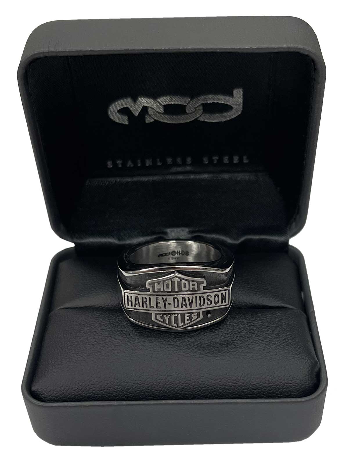 Harley-Davidson Men's Vintage Bar & Shield Signet Ring, Stainless Steel - No Hassle Returns at Wisconsin Harley