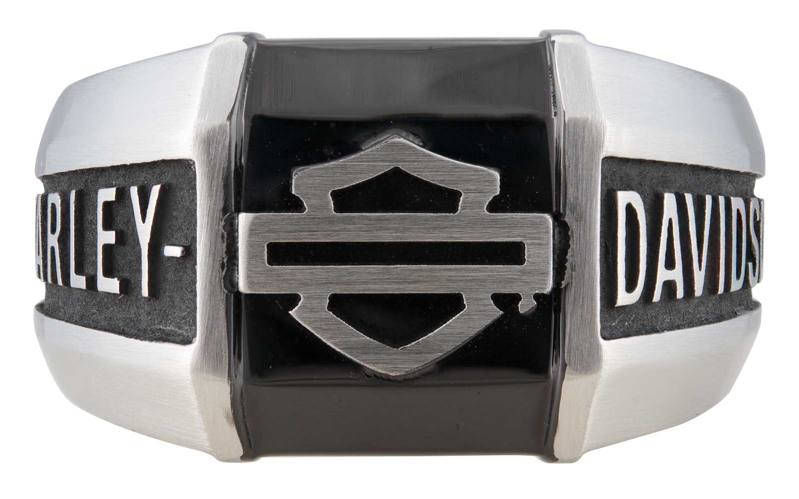 Harley-Davidson Men's Outline B&S Collegiate Style Ring - Stainless Steel - Wisconsin Harley-Davidson