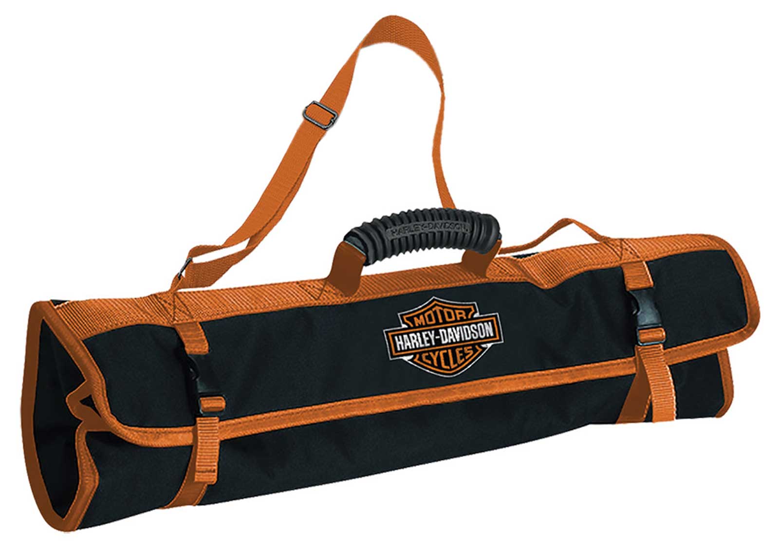Harley-Davidson Free Shipping - Harley-Davidson Grill Tool Set - Silhouette Bar & Shield Logo, Black & Orange - Free Shipping on many products plus Orders Over $99
