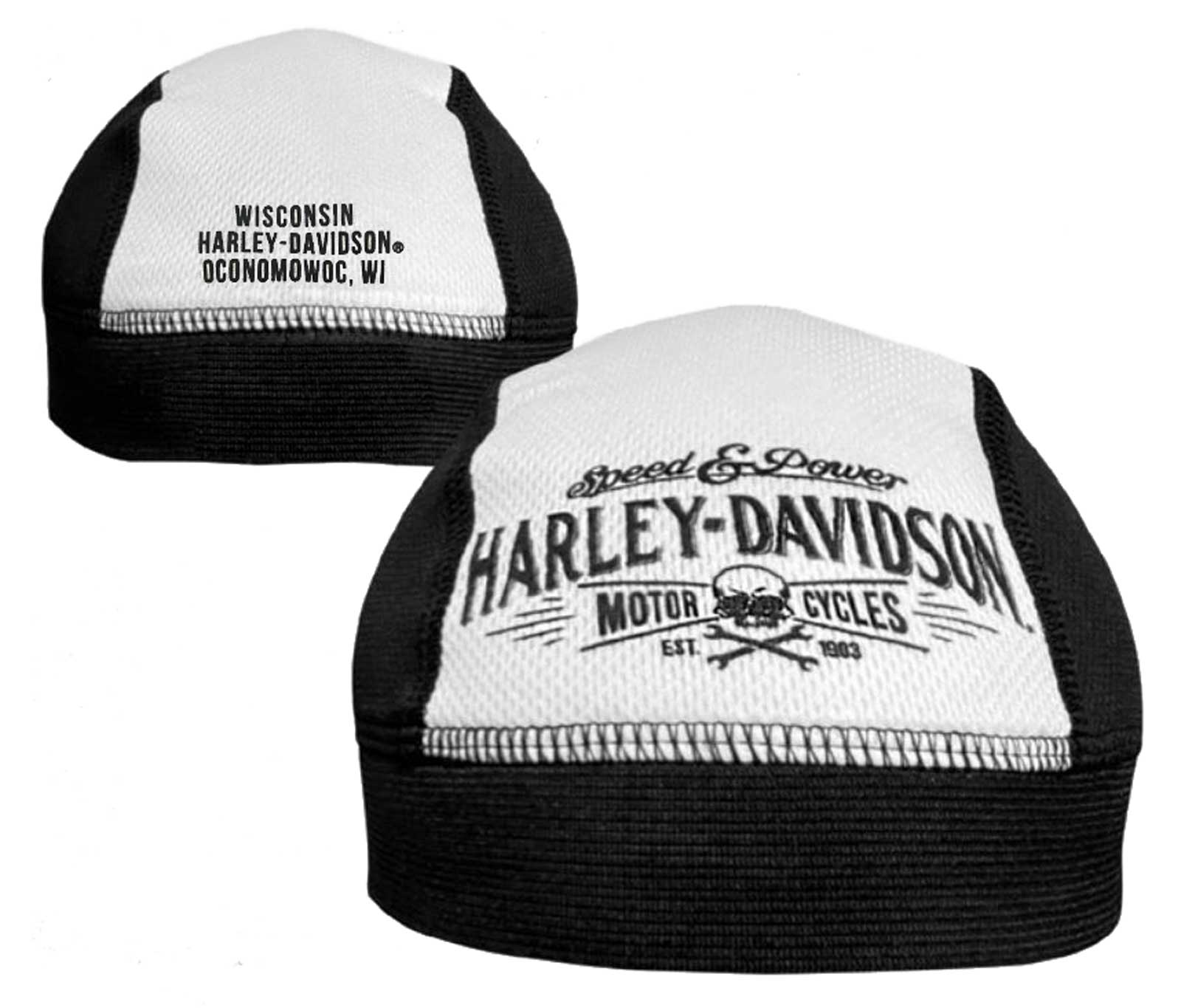 Harley-Davidson Free Shipping - Harley-Davidson Men's Brute H-D Polyester Colorblocked Skull Cap- Black/White - Free Shipping on many products plus Orders Over $99