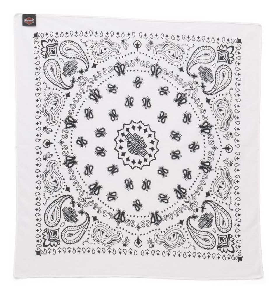 Harley-Davidson Free Shipping - Harley-Davidson American Heritage Paisley Bandana - Solid White 97696-22VX - Free Shipping on many products plus Orders Over $99