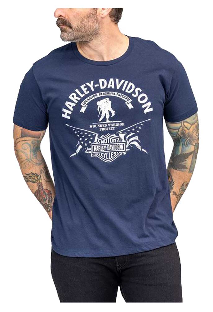 Tシャツ・カットソー HUECLOSET Harley Santa Maria Short Sleeve T-Shirt Harley-Davidson Men's Hustle Skull Crew-Neck Short Sleeve