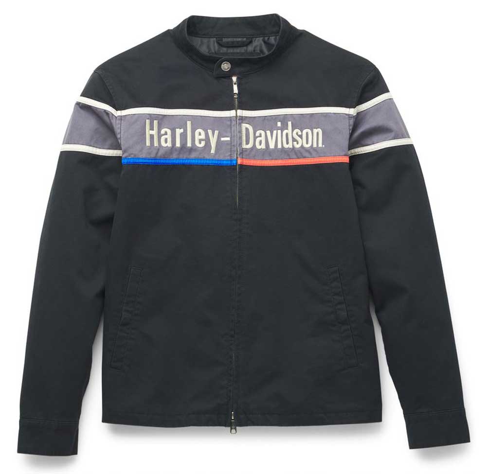 Harley-Davidson Men's Bar Two-Way Zip Casual Jacket  - Black 97416-22VM - Wisconsin Harley-Davidson