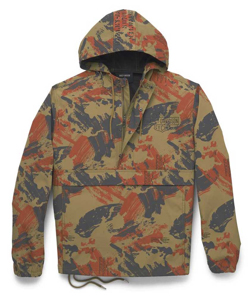 カモメ ハーレーダビッドソン ライダーズナイロンジャケット Harley-Davidson® Men's Essential Water-Repellent Camo Anorak