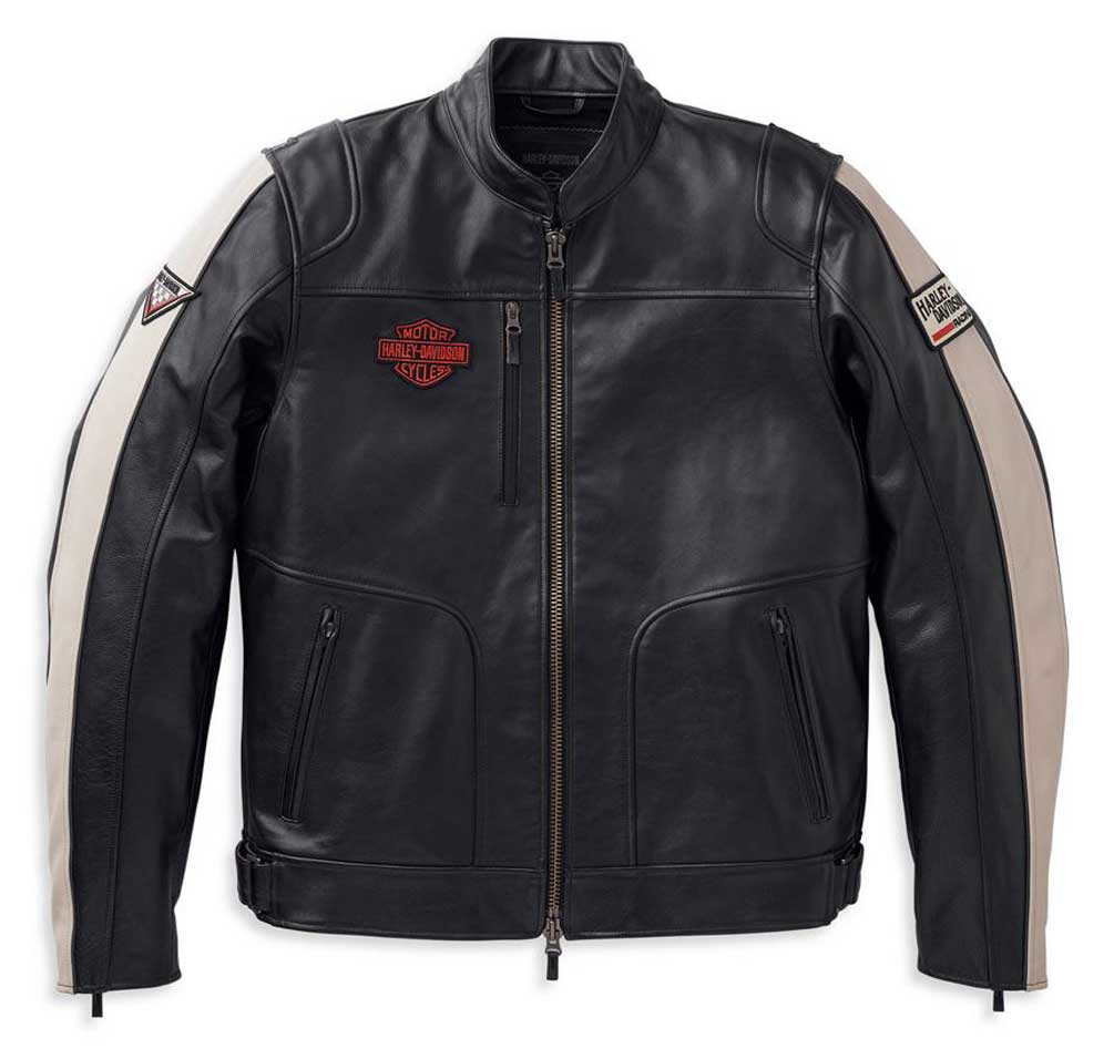 Harley-Davidson Men's Enduro Striped Leather Riding Jacket, Black 98003-22VM - Wisconsin Harley-Davidson