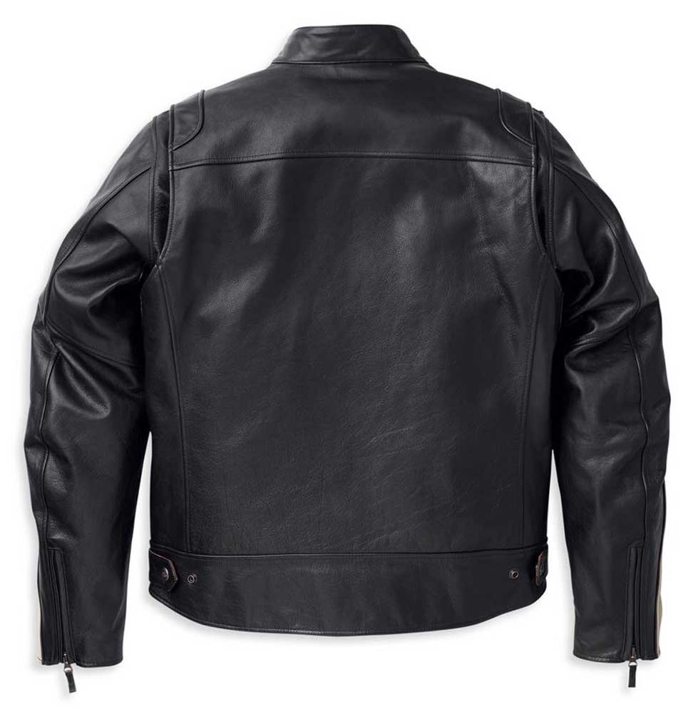 Harley-Davidson® Men's Enduro Striped Leather Riding Jacket, Black  98003-22VM
