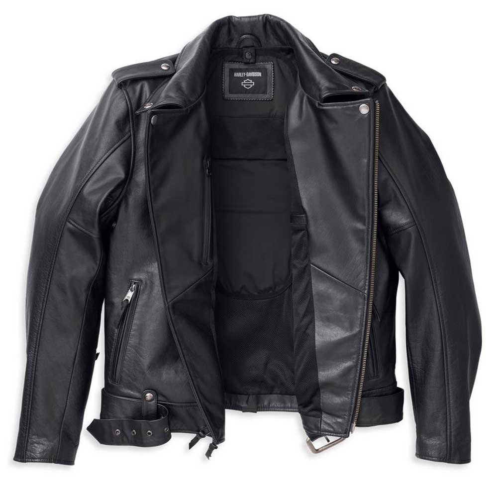 Harley-Davidson #1 Logo Men's Black Leather Biker Jacket