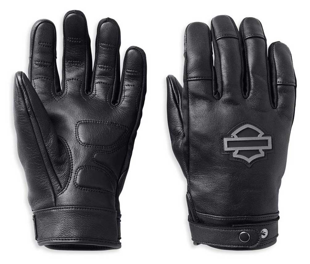 Harley-Davidson Men's Metropolitan Full-Finger Leather Gloves, Black 98144-22VM - Wisconsin Harley-Davidson