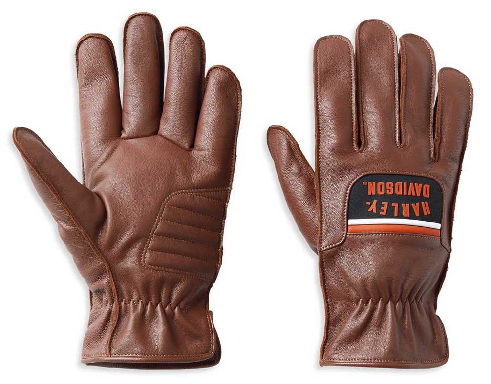 Harley-Davidson Men's Hampton Full-Finger Leather Gloves, Brown 98137-22VM - Wisconsin Harley-Davidson