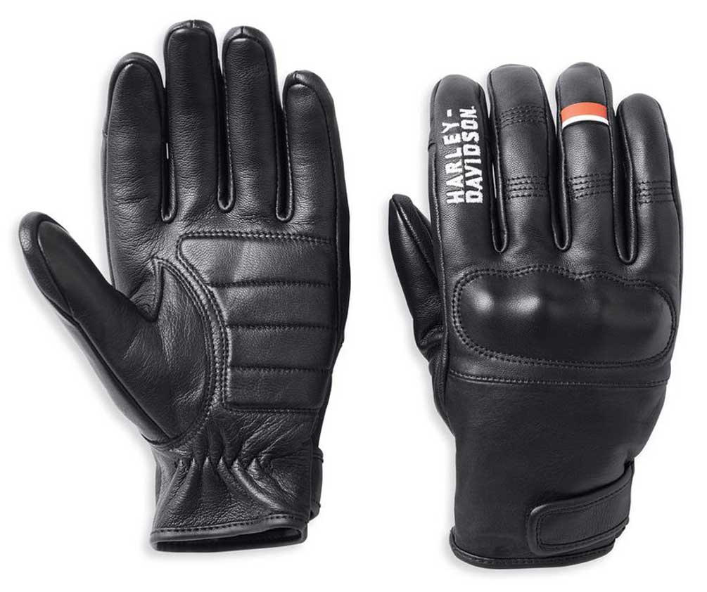 Harley-Davidson Men's South Shore Full-Finger Leather Gloves, Black 98140-22VM - Wisconsin Harley-Davidson