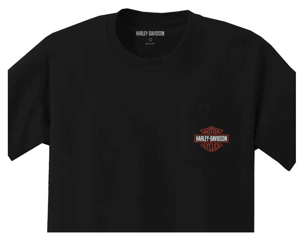 Harley-Davidson® Men's B&S Logo Short Sleeve Pocket Tee - Black