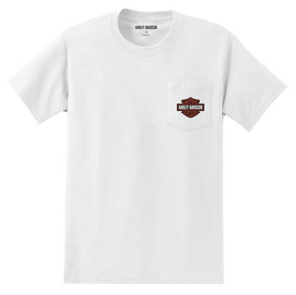 Harley-Davidson Men's B&S Logo Short Sleeve Pocket Tee - White 99060-22VM - Wisconsin Harley-Davidson