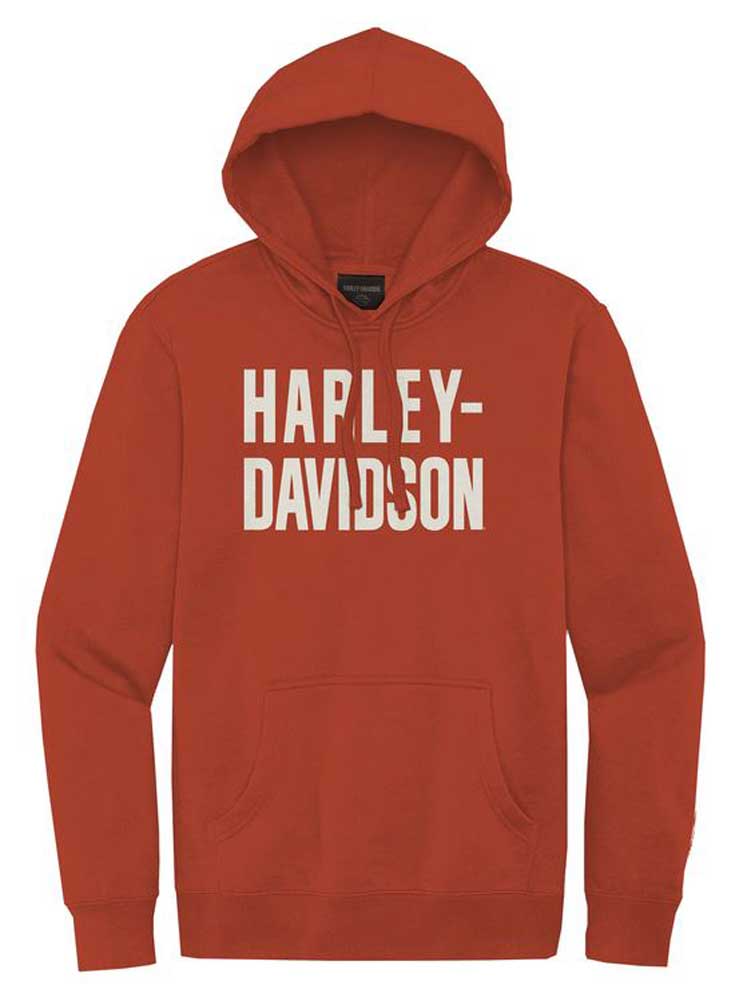 Harley-Davidson Mens Hallmark Foundation Pullover Hoodie, Orange 99038-22VM - Wisconsin Harley-Davidson